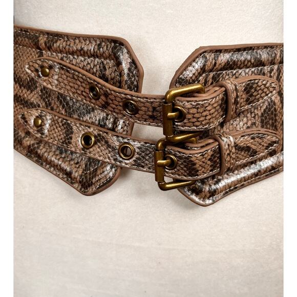 Colin Steward Snake Skin Double Latch Corset Belt S/M - Picture 2 of 8